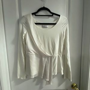 NWT Bailey 44 Jule Cream Faux Wrap Top Sz M